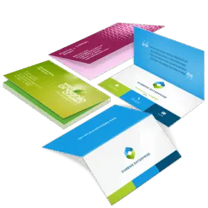 Premium Folded Double-Sided Business Cards—Custom Design, Gloss or Matte Finish
