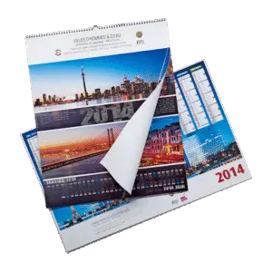Custom table calendar with company logo Wall calendar with branded design Personalized 2025 wall calendar printing Desk calendar with monthly planner layout High-quality printed calendar for office use