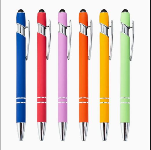 Hot Selling Promotional New Multifunction Ball Stylus Soft Touch Screen Pen 2 in 1 with Custom Logo Metal Ballpoint Pens