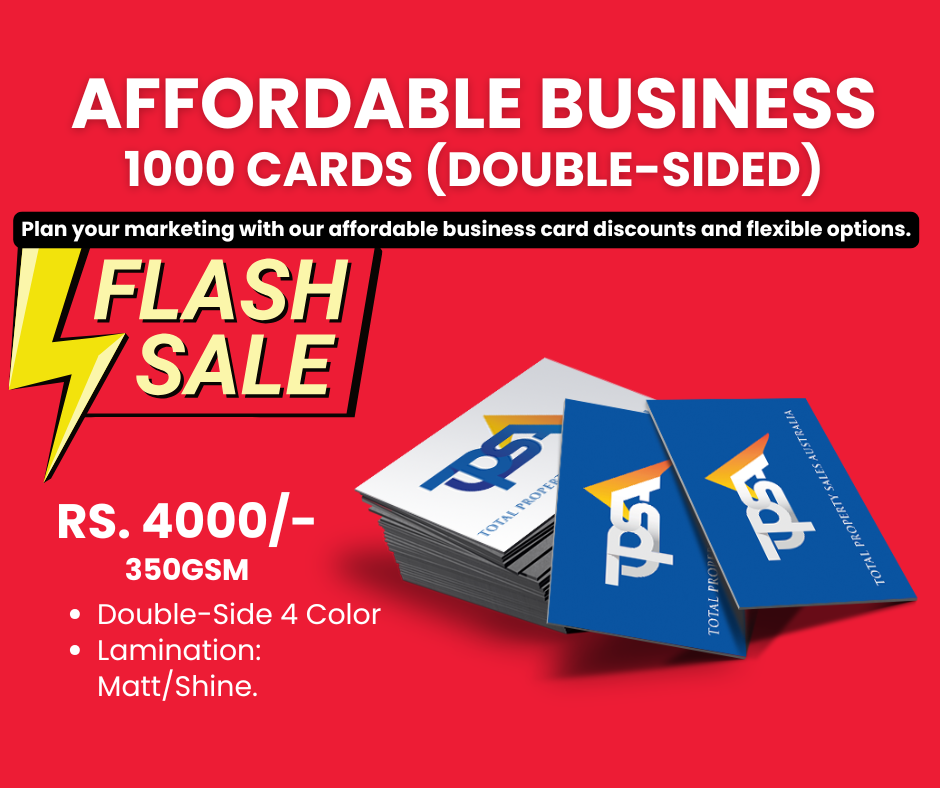 Flash Sale 4 business card Double Sided Printed, Only Rs. 4000/-