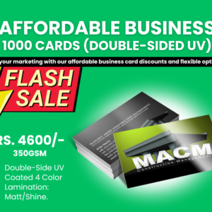 Flash Sale 4 business card Double-Sided UV Coated, Only Rs. 4600/-