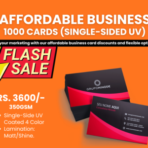 Flash Sale 4 business card with UV Coated, Only Rs. 3600/-