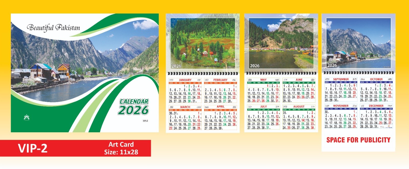 Art Paper Wall Calendar | 11 × 28 Inches - Image 9